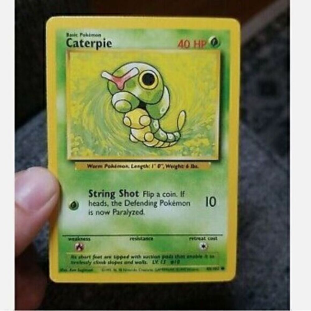 Caterpie 45/102 - Base Set Unlimited WOTC Vintage Pokemon | Near Mint | Common